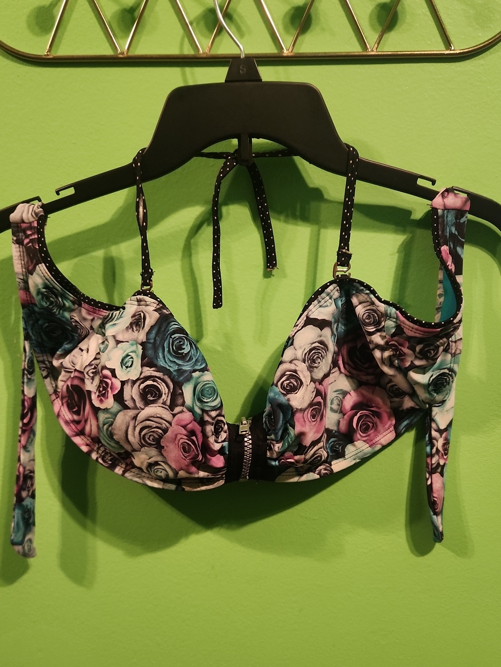 Retro Y2k Roses Bikini Top